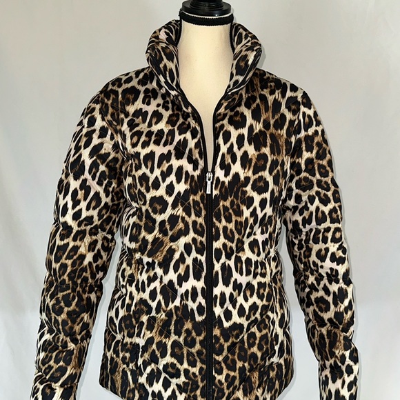 Lands' End Jackets & Blazers - Lands End • Leopard Print Puffer Coat